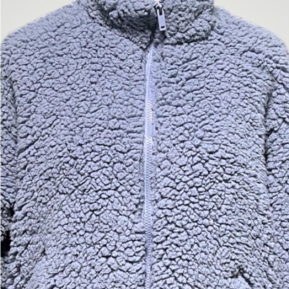 NINE WEST Lavender ZIP UP TEDDY PLUSH SHERPA FLEECE JACKET - Picture 2 of 6